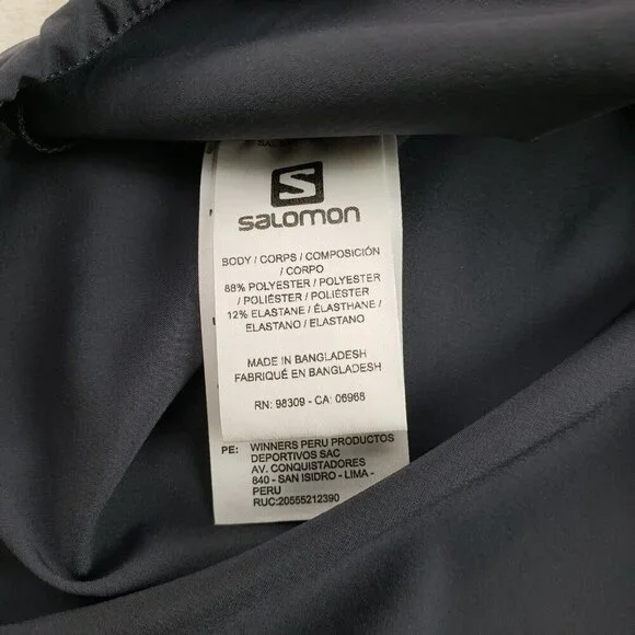 Salomon Agile Hooded Windbreaker Jacket Womens Medium Gray Active Full Zip Run - Picture 10 of 12